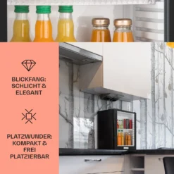 MKS-12 Minibar 24 Liter Klasse E Schwarz Glas 0dB -Weinkühlschränke Verkäufe 10005439 DE 0003 usp