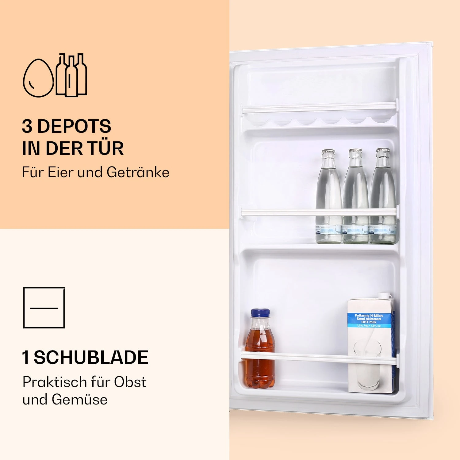 90L1-WH Kühlschrank 91 Liter 47 X 84 X 48 Cm (BxHxT) 41 DB Weiß 4 90L1-WH Kühlschrank 91 Liter 47 X 84 X 48 Cm (BxHxT) 41 DB Weiß – Bild 4