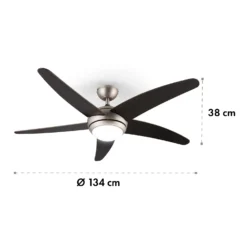 Bolero 2-in-1-Deckenventilator Leuchte 55W 10212 M³/h Fernbedienung 14 Bolero 2-in-1-Deckenventilator Leuchte 55W 10212 M³/h Fernbedienung -Weinkühlschränke Verkäufe 10028292 yy 0007 logo