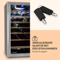 Vinamour 26 Uno Weinkühlschrank 26 Flaschen 88 Liter Edelstahl LED -Weinkühlschränke Verkäufe 10028491 de 0004 logo
