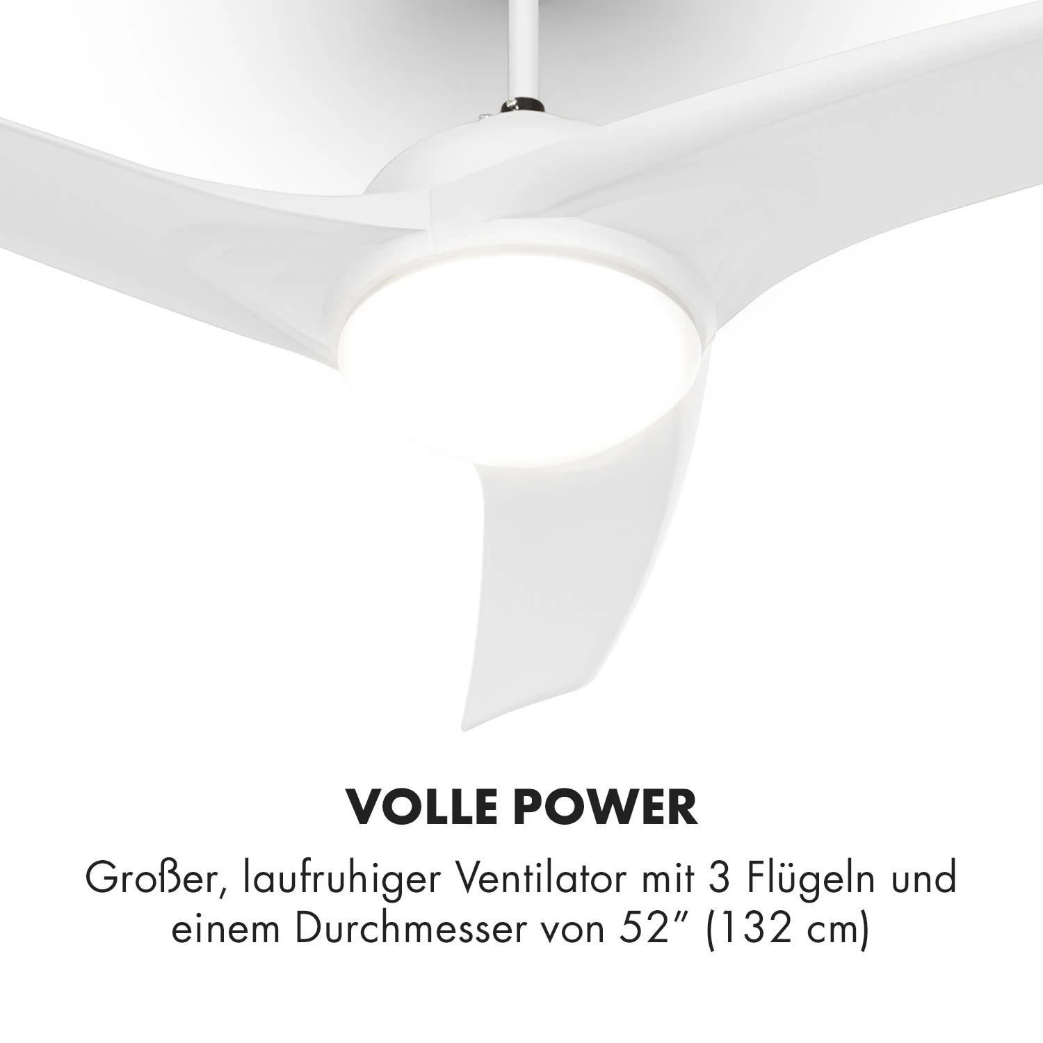 Figo 2-in-1-Deckenventilator Lampe Ø132cm 10.039m³/h Fernbedienung 3 Figo 2-in-1-Deckenventilator Lampe Ø132cm 10.039m³/h Fernbedienung – Bild 3