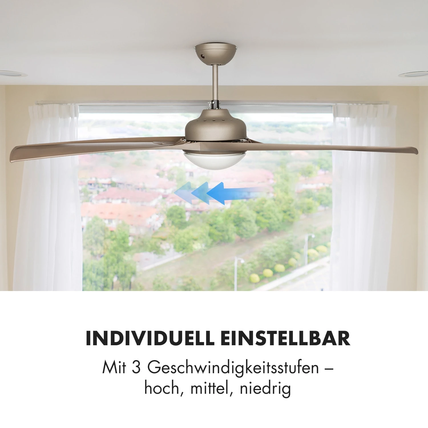 Figo 2-in-1-Deckenventilator Lampe Ø132cm 10039m³/h 51dB Fernbedienung 5 Figo 2-in-1-Deckenventilator Lampe Ø132cm 10039m³/h 51dB Fernbedienung – Bild 5