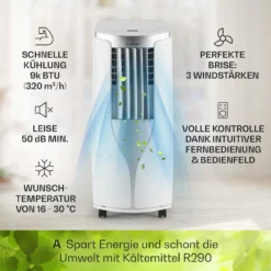New Breeze 9 Mobile Klimaanlage 4-in-1 9.000 BTU / 2,6 KW Mobil Timer -Weinkühlschränke Verkäufe 10029704 de 0003 usp