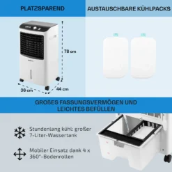 MCH-2 V2 3-in-1 Luftkühler 360 M³/h 65 Watt 7 Ltr Fernbedienung Mobil 13 MCH-2 V2 3-in-1 Luftkühler 360 M³/h 65 Watt 7 Ltr Fernbedienung Mobil -Weinkühlschränke Verkäufe 10029741 de 0006 usp