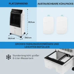 CTR-1 Heat 4-in-1 Luftkühler Heizgerät 2000 W 360 M³/h 8 Ltr Mobil -Weinkühlschränke Verkäufe 10030880 de 0006 usp