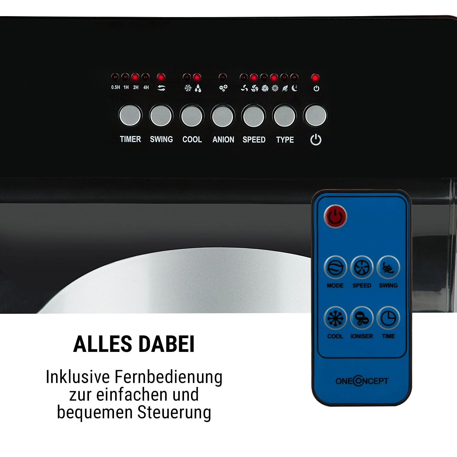 Kingcool 4-in-1 Luftkühler 2340 M³/h 95 W 8 Liter Mobil Fernbedienung 5 Kingcool 4-in-1 Luftkühler 2340 M³/h 95 W 8 Liter Mobil Fernbedienung – Bild 5