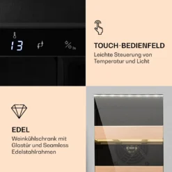 Vinovilla Smart Weinkühlschrank 50l / 20 Flaschen Glastür Edelstahl -Weinkühlschränke Verkäufe 10032037 de 0003 logo