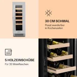 Vinovilla Smart Weinkühlschrank 50l / 20 Flaschen Glastür Edelstahl -Weinkühlschränke Verkäufe 10032037 de 0004 logo