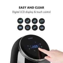 AirVital Heißluftfritteuse 1300W 2,5l CeraPlus-Antihaft Touch Schwarz -Weinkühlschränke Verkäufe 10032332 yy 0005 logo Klarstein AirVital Heissluftfritteuse 1300W schwarz