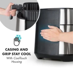 AeroVital Heißluftfritteuse 1700W 5,4 Liter Timer Edelstahl Silber 15 AeroVital Heißluftfritteuse 1700W 5,4 Liter Timer Edelstahl Silber -Weinkühlschränke Verkäufe 10032848 yy 0006 logo Klarstein AeroVital Heissluftfritteuse silber reedit