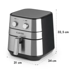 AeroVital Heißluftfritteuse 1700W 5,4 Liter Timer Edelstahl Silber 19 AeroVital Heißluftfritteuse 1700W 5,4 Liter Timer Edelstahl Silber -Weinkühlschränke Verkäufe 10032848 yy 0010 logo Klarstein AeroVital Heissluftfritteuse silber reedit