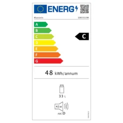 Beersafe M Kühlschrank 33 Liter 2 Böden Panoramaglastür Edelstahl -Weinkühlschränke Verkäufe 10033119 energy label