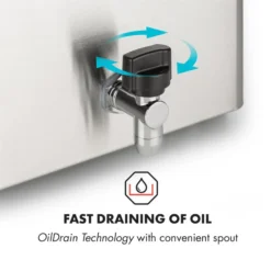 Family Fry Fritteuse 3000W Oil Drain Technology Edelstahl Silber -Weinkühlschränke Verkäufe 10033342 yy 0005 logo Klarstein Family Fry Fritteuse 3000W silber