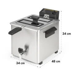 Family Fry Fritteuse 3000W Oil Drain Technology Edelstahl Silber -Weinkühlschränke Verkäufe 10033342 yy 0010 logo Klarstein Family Fry Fritteuse 3000W silber