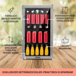Beersafe 3XL Kühlschrank 98 Liter 4 Böden Panoramaglastür Edelstahl 11 Beersafe 3XL Kühlschrank 98 Liter 4 Böden Panoramaglastür Edelstahl -Weinkühlschränke Verkäufe 10033347 DE 0005 usp