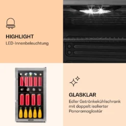 Beersafe 3XL Kühlschrank 98 Liter 4 Böden Panoramaglastür Edelstahl 10 Beersafe 3XL Kühlschrank 98 Liter 4 Böden Panoramaglastür Edelstahl -Weinkühlschränke Verkäufe 10033347 de 0004 logo