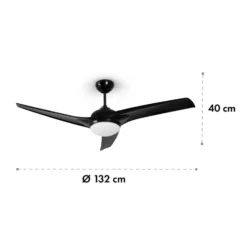 Klarstein Figo Deckenventilator 2-in-1 Mit Deckenleuchte Ø 132 Cm -Weinkühlschränke Verkäufe 10033505 yy 0007 logo Klarstein Figo Deckenventilator 52 schwarz