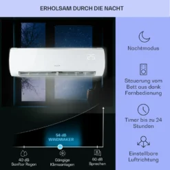Windwaker Eco Split-Klimaanlage 9.000 BTU/2,7 KW Luftdurchsatz 610 M³/h Max. A++ -Weinkühlschränke Verkäufe 10033600 de 0004 usp