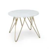 Round Pearl Couchtisch 55 X 45 Cm (ØxH) Marmor Gold / Weiß