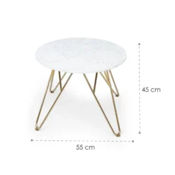 Round Pearl Couchtisch 55 X 45 Cm (ØxH) Marmor Gold / Weiß -Weinkühlschränke Verkäufe 10034020 yy 0007 logo Besoa Round Pearl Couchtisch Gold Weiss