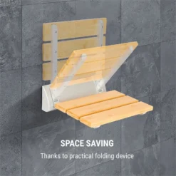 Arielle Duschsitz Bambus Aluminium Klappbar 160 Kg Max. Holz -Weinkühlschränke Verkäufe 10034209 yy 0004 logo oneConcept Arielle Duschsitz Bambus