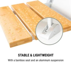 Arielle Duschsitz Bambus Aluminium Klappbar 160 Kg Max. Holz -Weinkühlschränke Verkäufe 10034209 yy 0005 logo oneConcept Arielle Duschsitz Bambus