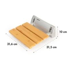 Arielle Duschsitz Bambus Aluminium Klappbar 160 Kg Max. Holz -Weinkühlschränke Verkäufe 10034209 yy 0007 logo oneConcept Arielle Duschsitz Bambus