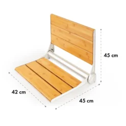 Arielle Deluxe Duschsitz Bambus Aluminium Klappbar 160 Kg Max. Holz -Weinkühlschränke Verkäufe 10034210 yy 0007 logo oneConcept Arielle Deluxe Duschsitz Bambus