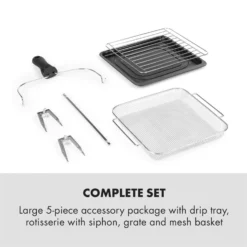 AeroVital Easy Touch Heißluftfritteuse 1700W 14l Timer 16 Programme Metallic / Schwarz -Weinkühlschränke Verkäufe 10034451 yy 0007 logo Klarstein AeroVital easy touch Heissluftfritteuse