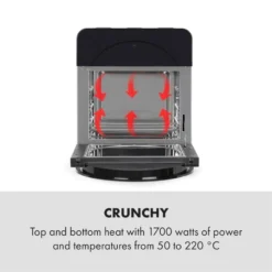 AeroVital Easy Touch Heißluftfritteuse 1700W 14l Timer 16 Programme Schwarz -Weinkühlschränke Verkäufe 10034452 yy 0003 logo Klarstein AeroVital easy touch Fritteuse schwarz