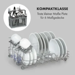 Azuria Geschirrspülmaschine 1380W 6,5L 6 Gedecke Schwarze Glasfront -Weinkühlschränke Verkäufe 10034510 de 0003 logo