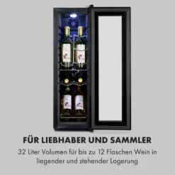 Shiraz 12 Slim Uno Weinkühlschrank 32l/12Fl.Touch 85 W 5-18 °C LED -Weinkühlschränke Verkäufe 10034625 de 0004 logo