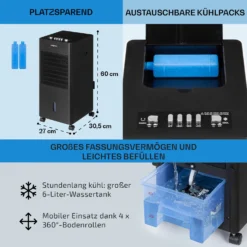 Freshboxx 3-in-1 Luftkühler 65 W 360 M³/h 6 Ltr Oszillation Mobil -Weinkühlschränke Verkäufe 10034630 de 0006 usp