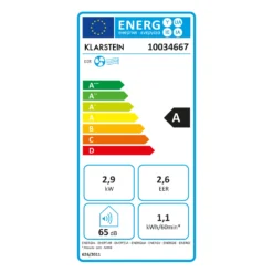 Kraftwerk Smart 10K Klimaanlage 3-in-1 10000 BTU App Fernbedienung -Weinkühlschränke Verkäufe 10034667 energy label