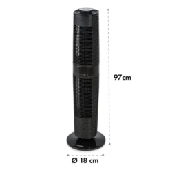 Twister Turmventilator 45 W | 343 M³/h Oszillation Touch Fernbedienung -Weinkühlschränke Verkäufe 10034669 yy 0008 logo Klarstein Twister Turmventilator schwarz reedit