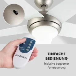 Bolero 2-in-1-Deckenventilator 134cm Leuchte 55W Fernbedienung Weiß -Weinkühlschränke Verkäufe 10034683 de 0003 logo