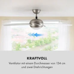 Bolero 2-in-1-Deckenventilator 134cm Leuchte 55W Fernbedienung Weiß -Weinkühlschränke Verkäufe 10034683 de 0005 logo