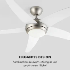 Bolero 2-in-1-Deckenventilator 134cm Leuchte 55W Fernbedienung Weiß -Weinkühlschränke Verkäufe 10034683 de 0006 logo