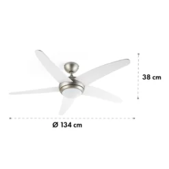 Bolero 2-in-1-Deckenventilator 134cm Leuchte 55W Fernbedienung Weiß -Weinkühlschränke Verkäufe 10034683 yy 0007 logo Klarstein Bolero 2in1 Deckenventilator weiss
