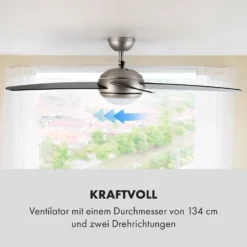 Bolero 2-in-1-Deckenventilator 134cm Leuchte 55W Fernbedienung Schwarz -Weinkühlschränke Verkäufe 10034684 de 0005 logo