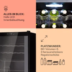 Coachella 60 Kühlschrank 60 Liter WiFi-Funktion Hintergrundbeleuchtung -Weinkühlschränke Verkäufe 10034823 de 0004 usp
