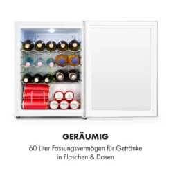 Beersafe XL Crystal White Kühlschrank 60 Liter 4 Böden Panoramaglastür Edelstahl -Weinkühlschränke Verkäufe 10034892 de 0004 logo