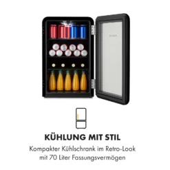PopLife Getränkekühler Kühlschrank 70 Liter 0-10 °C Retro-Design LED -Weinkühlschränke Verkäufe 10035178 de 0003 logo