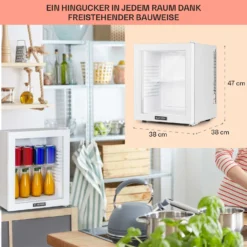 Brooklyn 24 Mini-Kühlschrank Glastür LED Ablage -Weinkühlschränke Verkäufe 10035223 DE 0006 usp