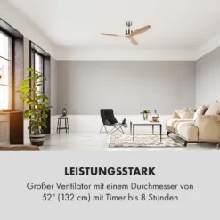 Santa Elena Deckenventilator 52" 9.060m³/h 3 Echtholzflügel -Weinkühlschränke Verkäufe 10035789 de 0006 logo