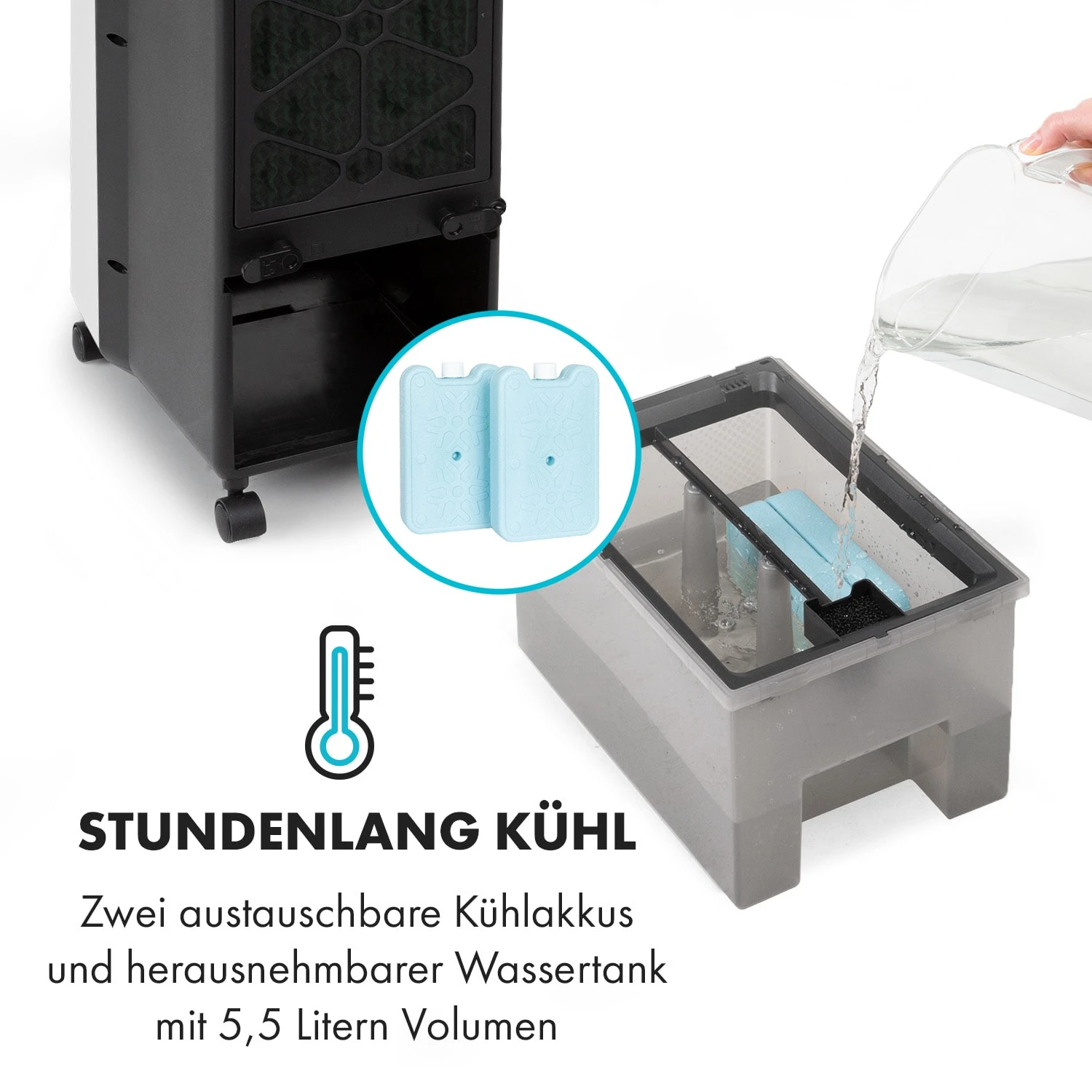 Cooler Rush Ventilator Luftkühler 5,5L 45W Fernbedienung 5x Eispack 6 Cooler Rush Ventilator Luftkühler 5,5L 45W Fernbedienung 5x Eispack – Bild 6