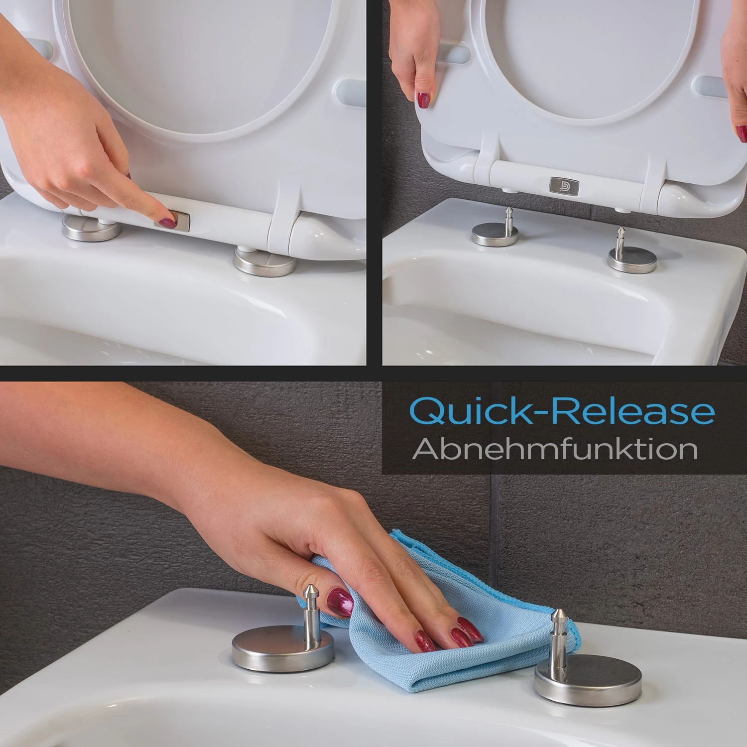 Aliano Toilettendeckel D-Form Absenkautomatik Antibakteriell 4 Aliano Toilettendeckel D-Form Absenkautomatik Antibakteriell – Bild 4