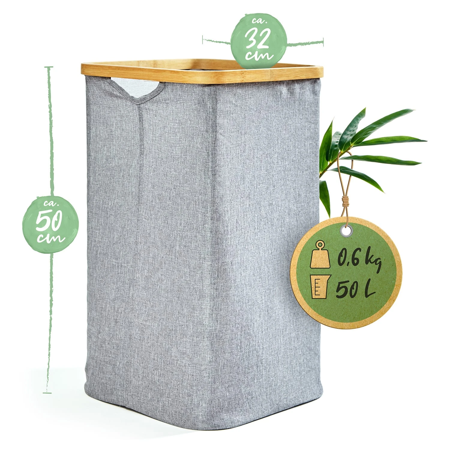 Wäschekorb Eckig Bambus Baumwollleinen Einfacher Aufbau 8 Wäschekorb Eckig Bambus Baumwollleinen Einfacher Aufbau – Bild 8