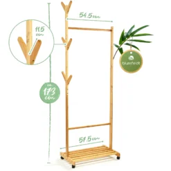 Garderobe Ablage Kleiderständer 57,5 X 173cm Asymmetrisch Bambus -Weinkühlschränke Verkäufe 10038021 yy 0007 logo