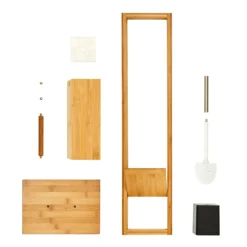 WC Garnitur Toilettenbürste 36x82x21cm Feuchtigkeitsresistent Bambus -Weinkühlschränke Verkäufe 10038046 yy 0003 logo